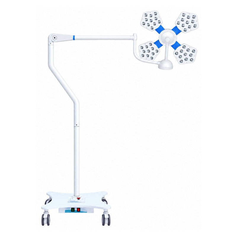Medinain Ossio 4M OT LED Light infographic showing 135000 Lux, 44 LEDs, 93 Ra and digital touch intensity control