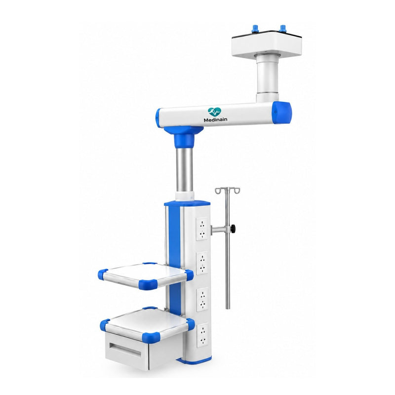 Medinain Single Arm Medical Pendant with Syringe and Infusion Pump Racks
