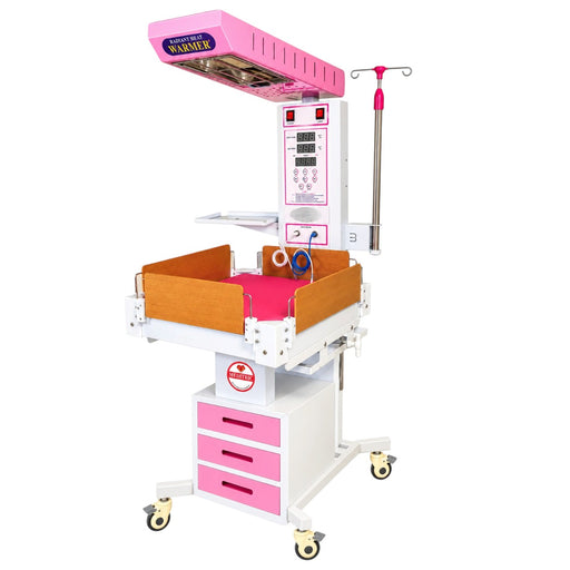 Meditric DSWMB-19 neonatal radiant heat warmer with stainless-steel baby bed.