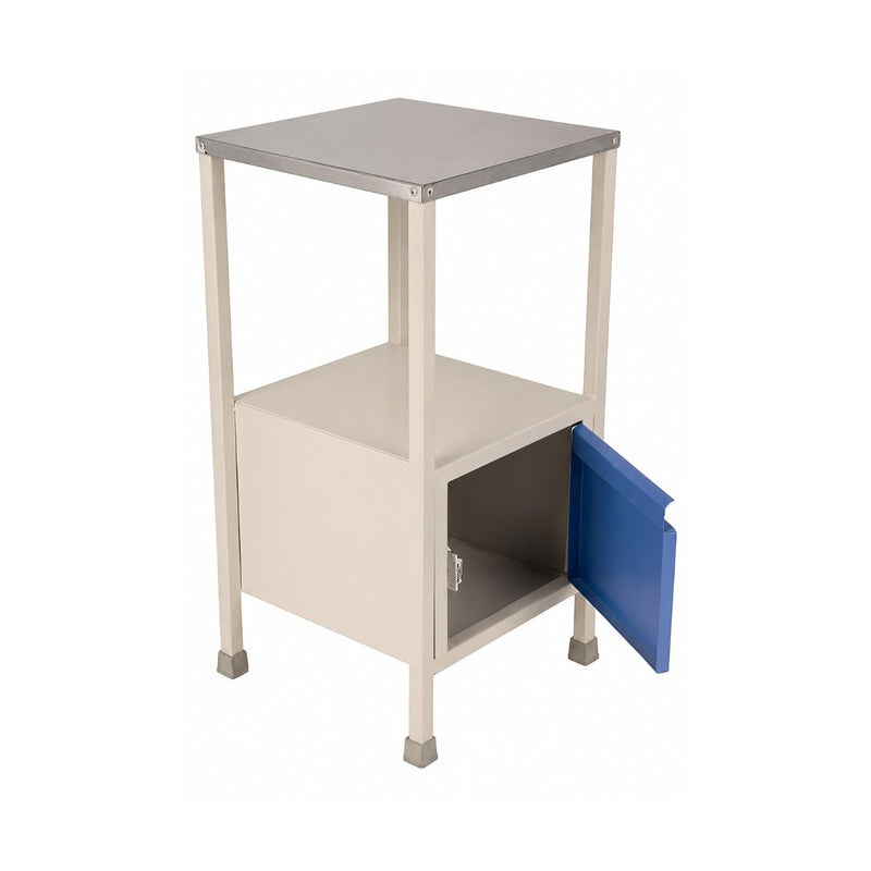 mild steel medical bedside table and locker for hospital use
