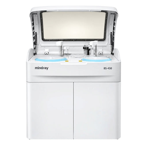 Front view of the Mindray BS-430 fully automatic chemistry analyzer