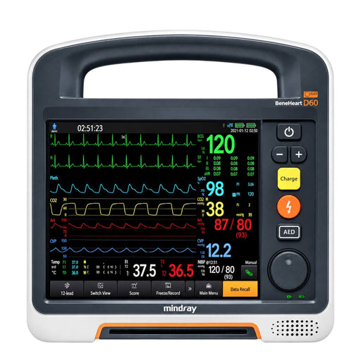 Mindray BeneHeart D60 portable emergency defibrillator front view