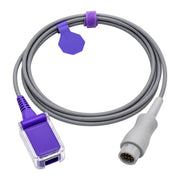 Mindray OxiMax SpO₂ extension adapter cable with white TPU cable