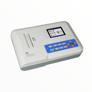 Contec 600G 6 Channel ECG Machine with 7-inch TFT touchscreen, 12-lead ECG recording, thermal printer, and USB connectivity for hospitals and clinics