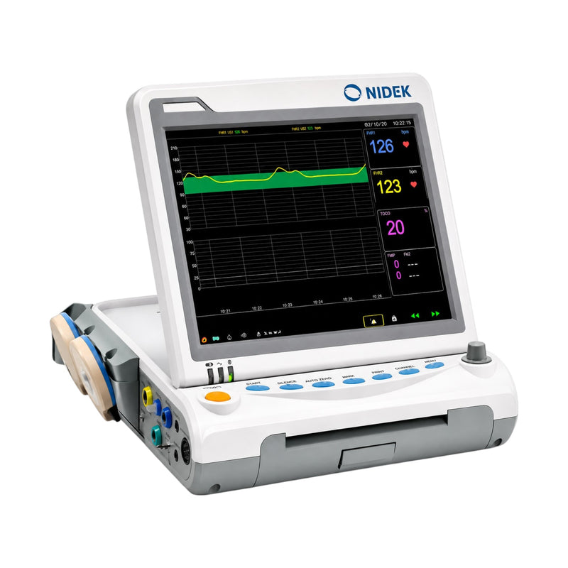 Nidek FM150 CTG Fetal Monitor with 12.1-inch LCD display, thermal printer fetal heart monitoring and TOCO available at Health Yantra Store