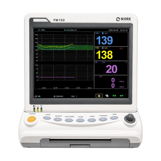 Nidek FM150 CTG Fetal Monitor with 12.1-inch LCD display, thermal printer, fetal heart monitoring and TOCO available at Health Yantra Store