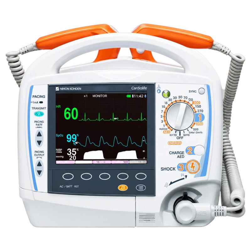 Nihon Kohden TEC-5600 AED manual defibrillator and cardioversion controls