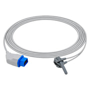 Gray 4mm TPU-jacketed cable for Nihon Kohden PVM/Vismo SpO₂ sensor