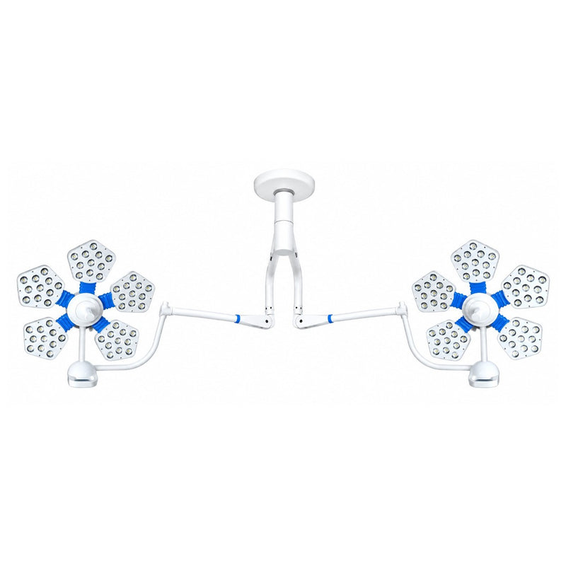 Buy Medinain Ossio 505 dual-head OT light with 155,000 + 155,000 Lux, 55×2 LEDs, CRI 93 Ra and digital touch intensity control.