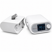 Oxymed SleepEasy Auto CPAP Machine with integrated heated humidifier, APAP technology, digital LCD display and quiet sleep apnea therapy.