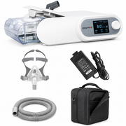 Oxymed SleepEasy Auto CPAP Machine with integrated heated humidifier, APAP technology, digital LCD display and quiet sleep apnea therapy.