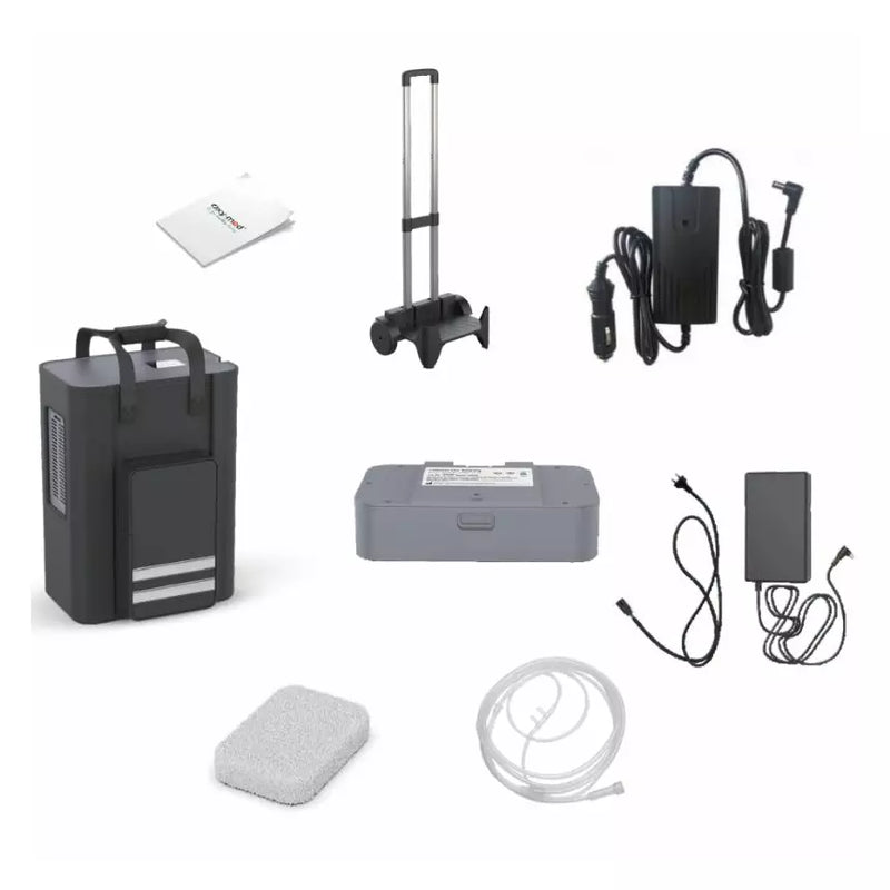 Oxymed P2 portable oxygen concentrator with rechargeable battery and pulse flow technology