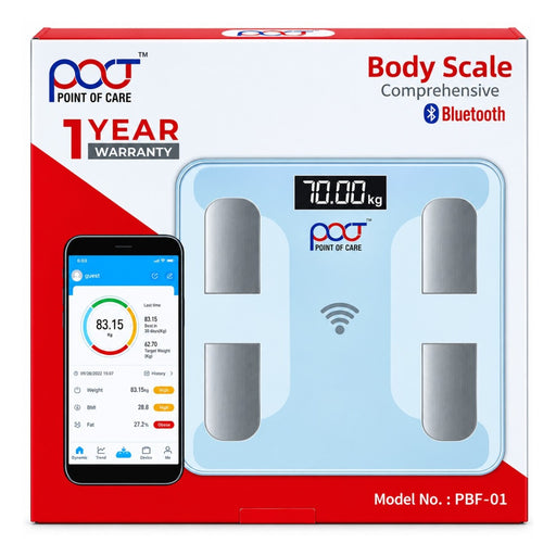 POCT PBF-01 digital body composition monitor with white glass