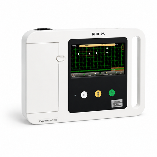 Philips PageWriter TC10 12 Channel Portable ECG Machine with 7-inch touchscreen, Philips DXL ECG interpretation, thermal printer, and wireless connectivity