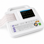RMS VESTA 305i 3 Channel ECG Machine with simultaneous 12-lead ECG recording, 5.6-inch TFT color display, built-in thermal printer, USB connectivity, and rechargeable battery for hospitals and clinics