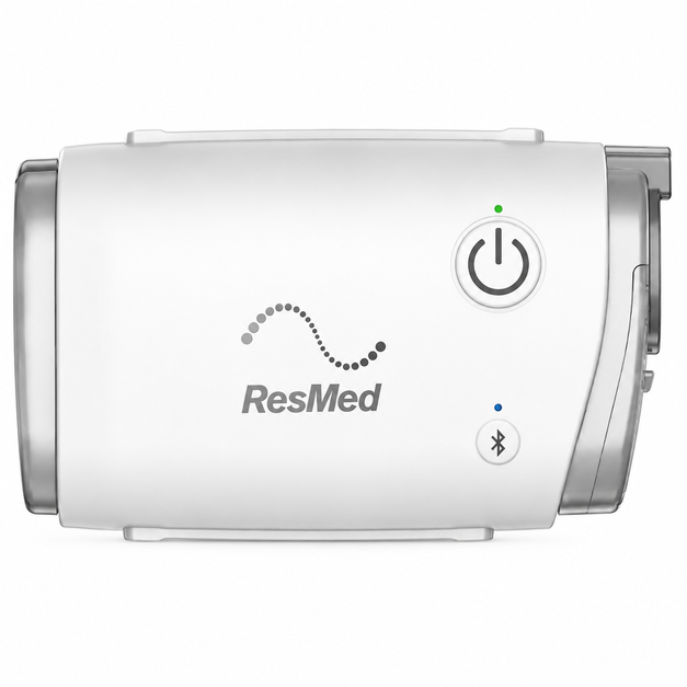 ResMed AirMini Travel Auto CPAP Machine with AutoSet technology, HumidX waterless humidification, Bluetooth connectivity, portable sleep apnea therapy device