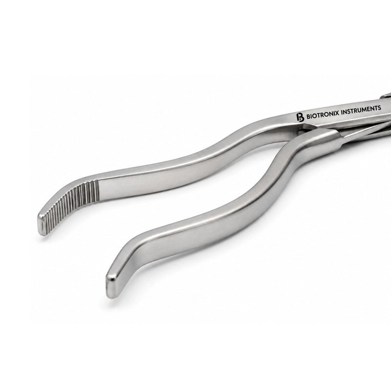 Stainless steel Cheatle sterilization forceps with angled jaws