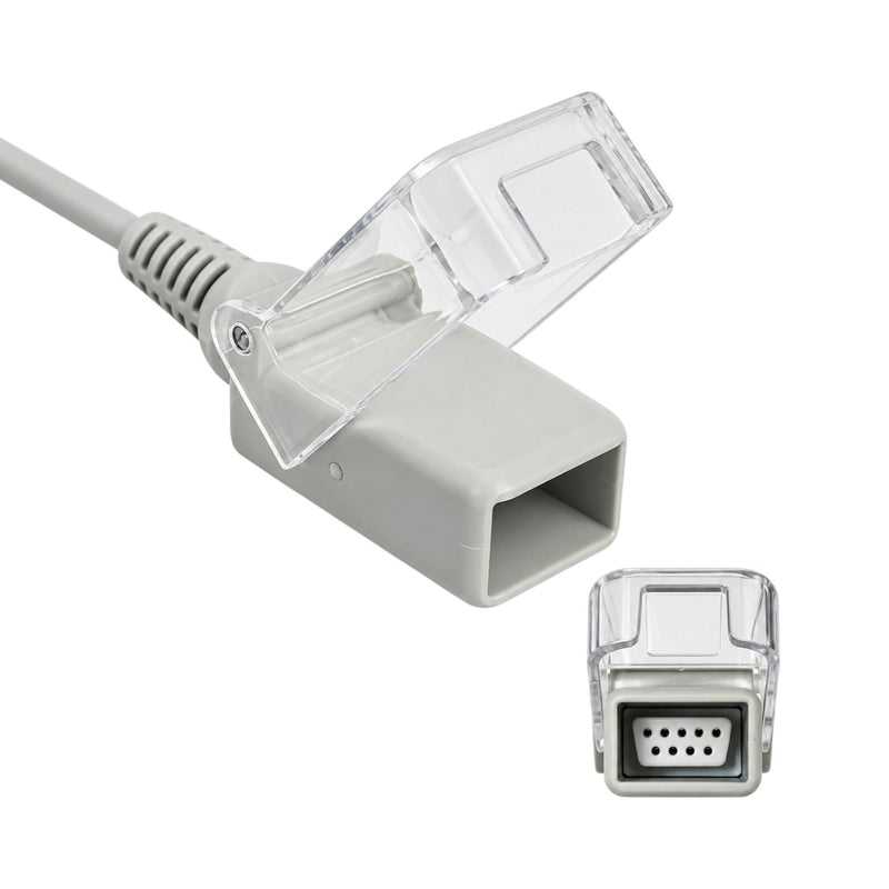 2.2-meter white Philips SpO₂ extension cable listed for Masimo LNCS compatibility