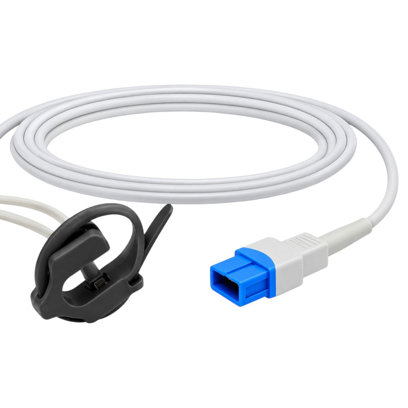 White TPU cable for Spacelabs direct-connect SpO₂ sensor