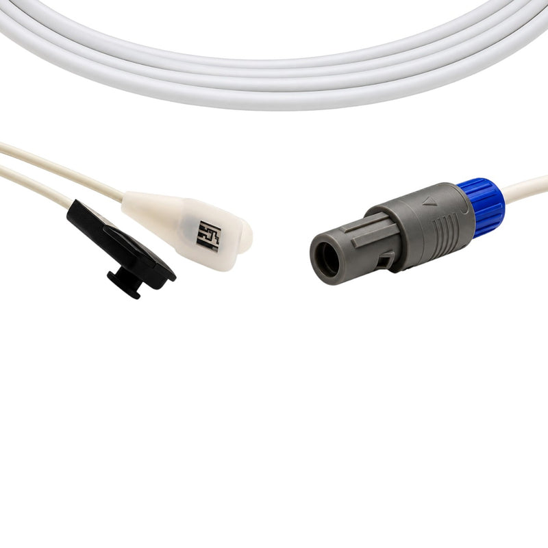 Gray TPU-jacketed cable for Risingmed RPM 9000A-compatible multi-site SpO₂ sensor
