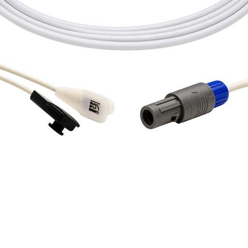 Gray TPU-jacketed cable for Risingmed RPM 9000A-compatible multi-site SpO₂ sensor