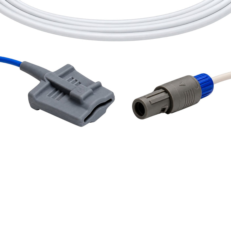 Blue 4 mm TPU-jacketed cable on Risingmed RPM 9000A-compatible adult sensor