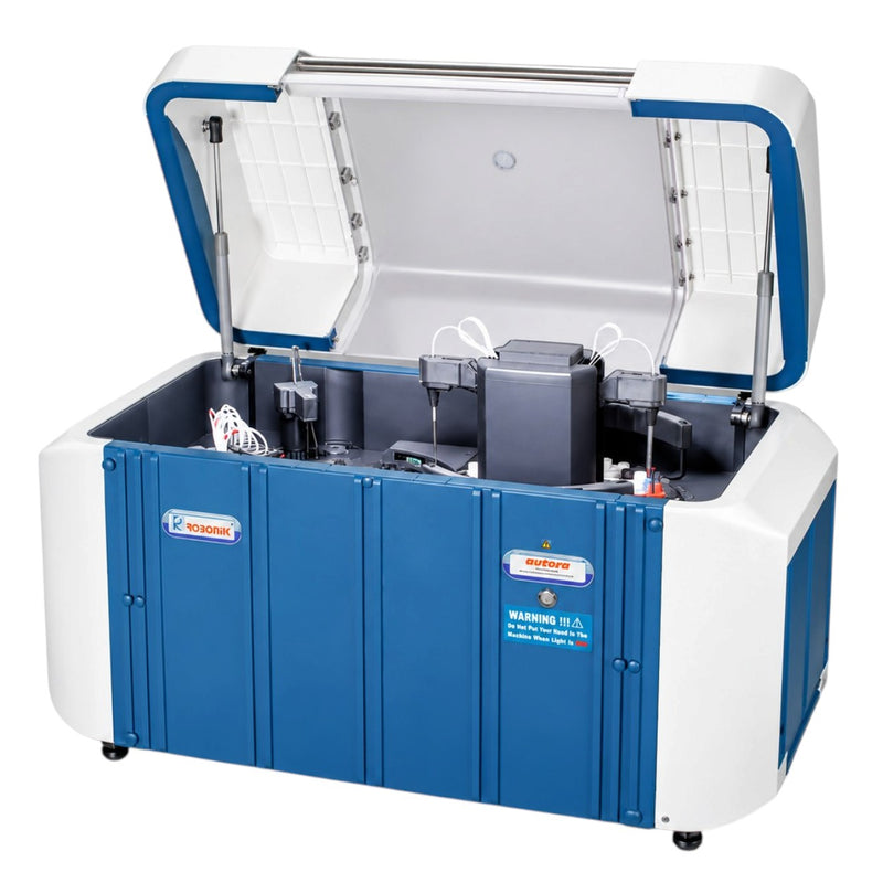 Robonik Autora fully automatic analyzer with 200 tests per hour throughput and LIS connectivity
