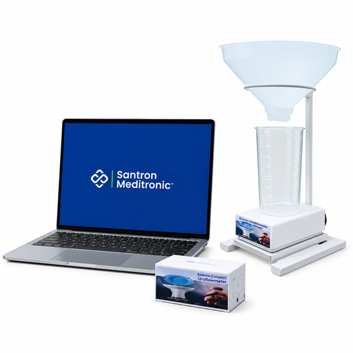 Sanuro4uL PC Based Uroflowmeter Machine with gravimetric sensor, LCD display, EPSON dot matrix printer and stainless steel sensor stand