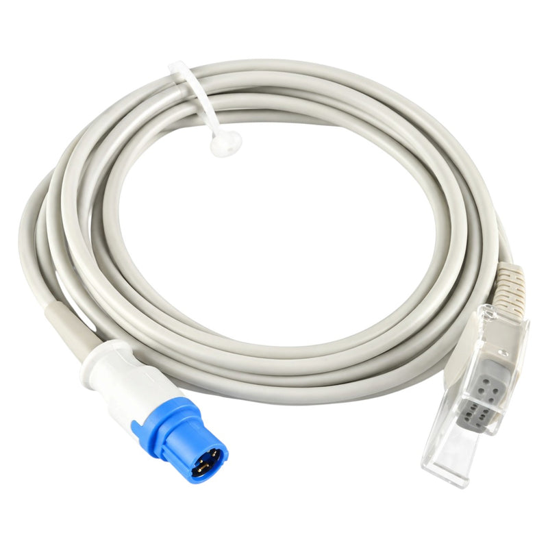 Siemens/Dräger SpO₂ extension adapter cable with white TPU cable