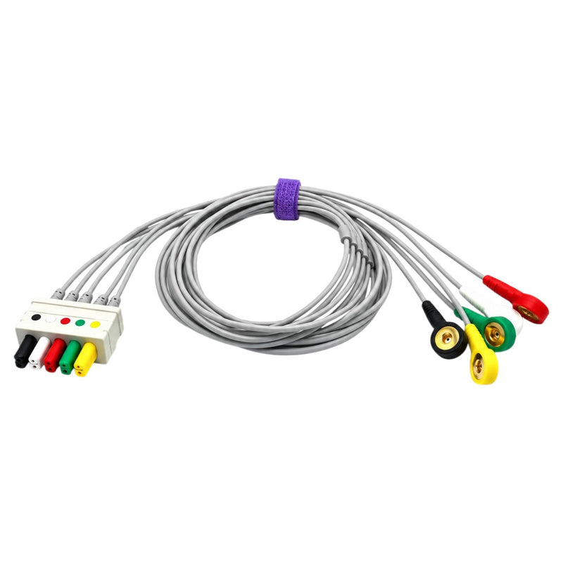 Siemens-compatible 5-lead ECG leadwire set for adult ECG monitoring