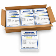 A brown cardboard box containing three packs of TMT ECG Recording Paper - A4 High Gloss, with one pack displayed in front on a clean white background.