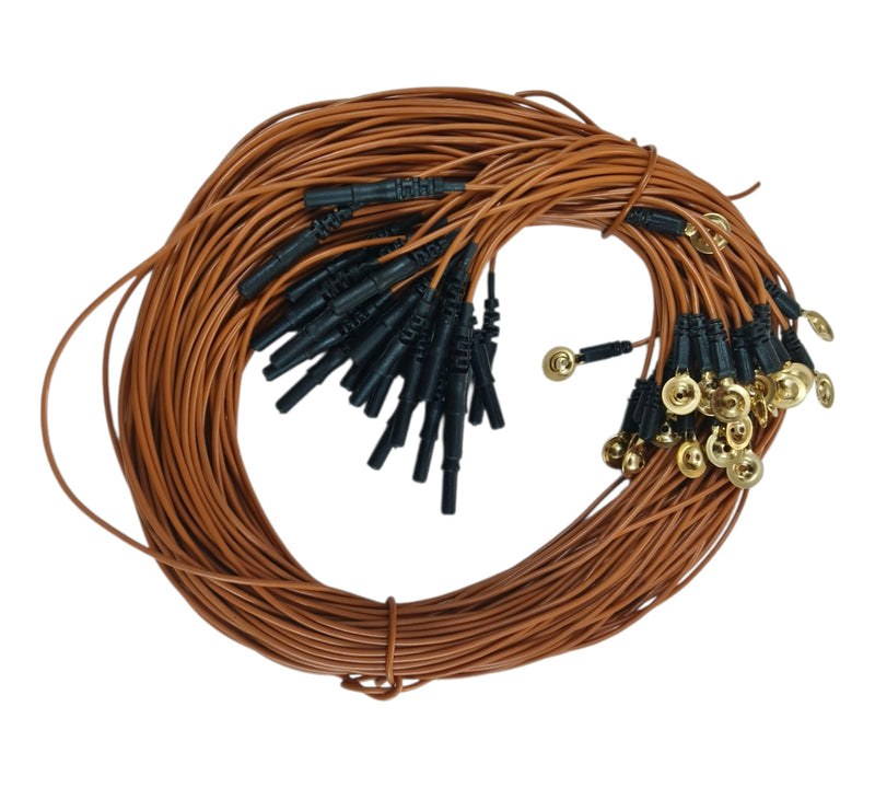 Gold Cup EEG Electrode with 1.5 Meter PU Wire Compatible with Allengers Neuroplot and Virgo EEG Machines for Accurate eeg Recording