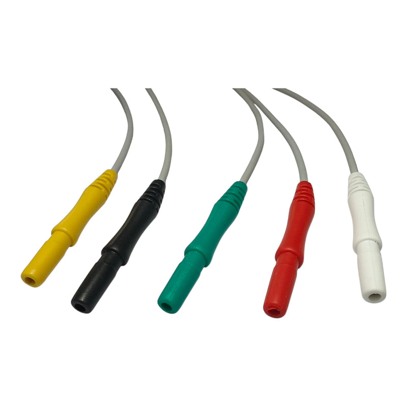 5 Lead ECG Holter Cable – Button Type 1.5 mm DIN for Contec TLC9803 Holter ECG Monitor