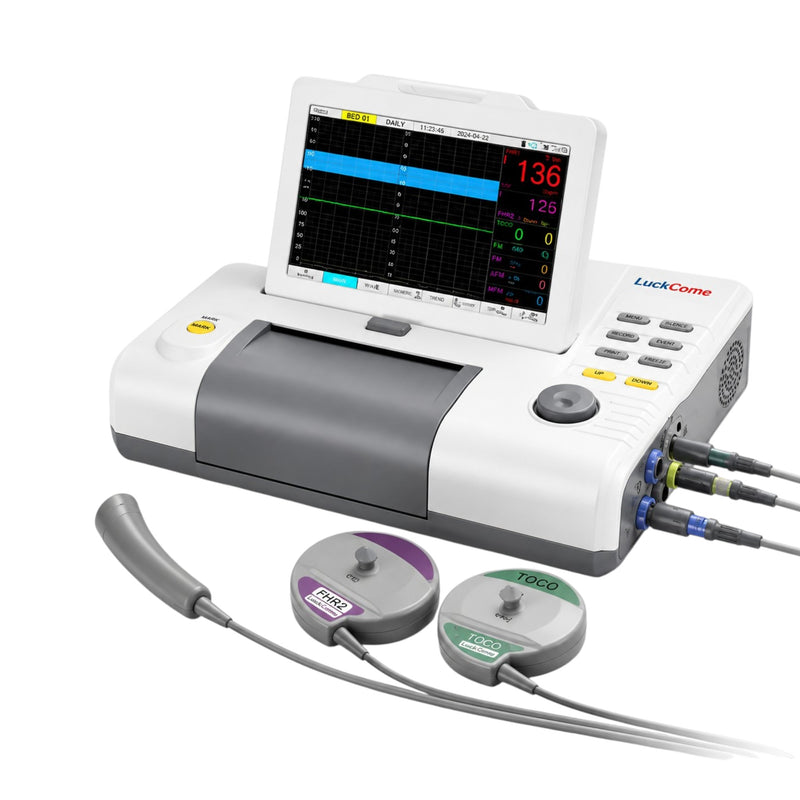 LuckCome Cardiotocography (CTG) fetal monitor for monitoring fetal heart rate, uterine contractions and twin pregnancies