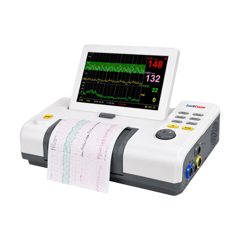 Portable LuckCome fetal monitor with 7-inch TFT LCD screen for pregnancy, labor and delivery monitoring at Health Yantra Store