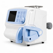 Nidek Luna syringe infusion pump showing the front-loading mechanism and syringe holder for 5ml to 60ml standard syringes