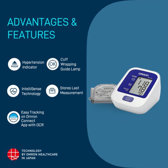 Omron HEM 7124 with Hypertension Indicator and IntelliSense Technology