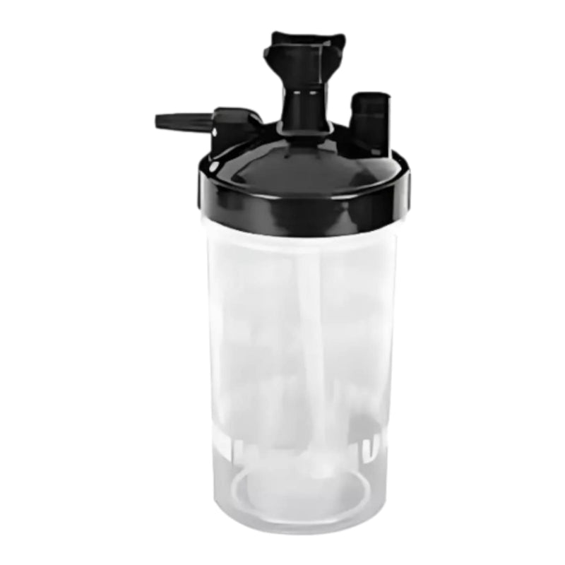 Medical-grade bubble humidifier bottle for oxygen concentrator with secure lid