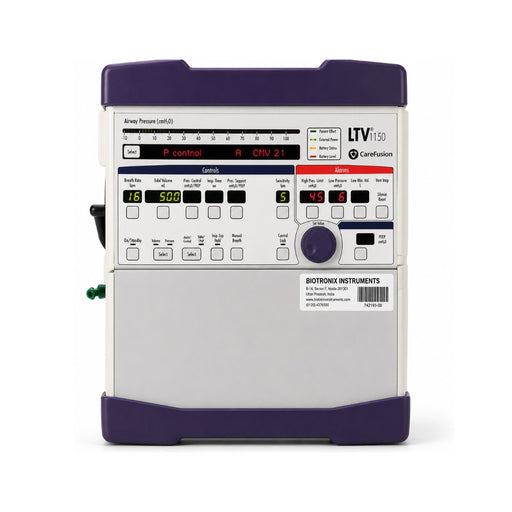 Refurbished Vyaire LTV 1150 portable ventilator front view showing control panel and display screen