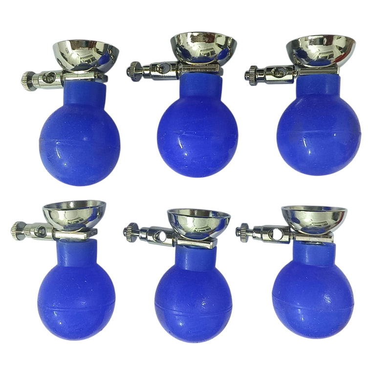 Reusable ECG Chest Bulb Electrodes – Set of 6 | Universal ECG Suction Electrodes (Blue)