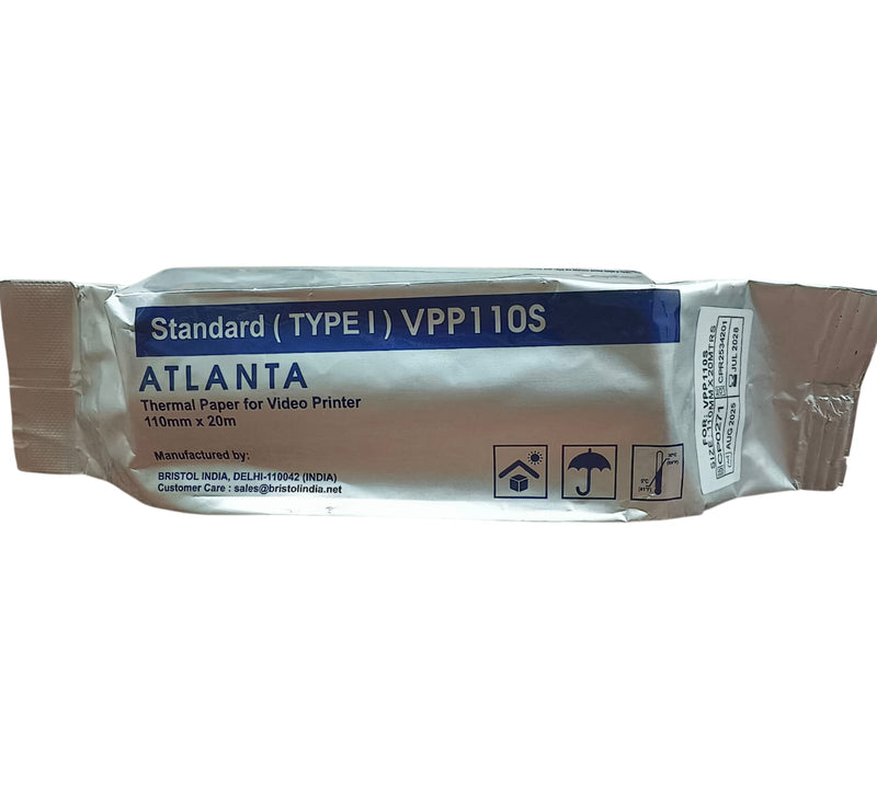 Ultrasound Thermal Paper Roll 110mm x 20m (Type 1 – VPP-110S, Pack of 10 Roll)